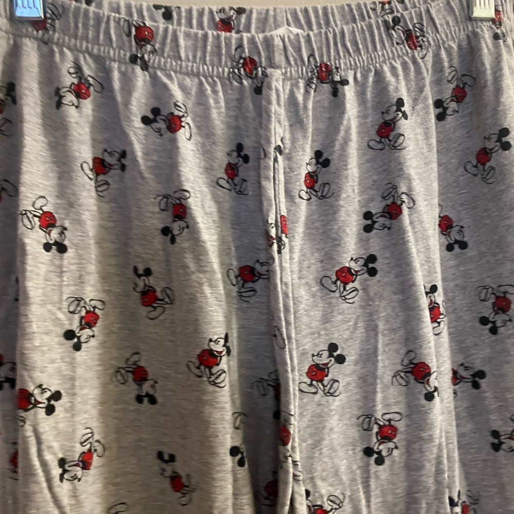 Disney Womens Mickey Mouse Allover Print Gray Pajama Lounge Pants S Small - Picture 2 of 5